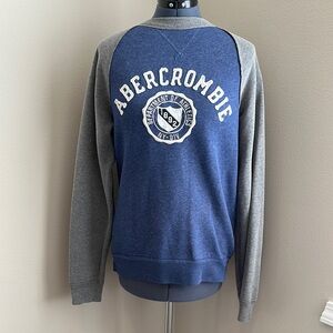 Abercrombie & Fitch Crewneck Sweater Blue Gray Two-Tone
